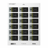 Olive Grey Bumble Bee Damask Étiquettes de adresse (Feuille entière)