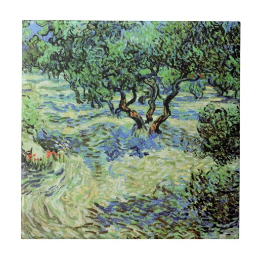 Olive Grove by Vincent van Gogh Tegeltje (Voorkant)