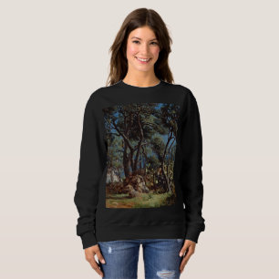 Olive Grove Elegance: tijdloze kunstsweatshirt Trui