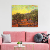 Olive Grove, Oranje Sky van Vincent van Gogh Canvas Afdruk (Insitu (Woonkamer))