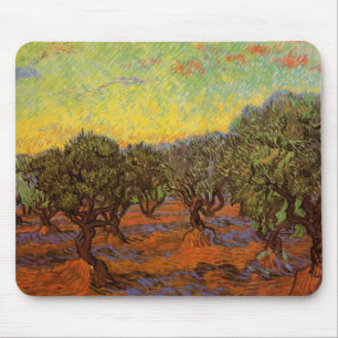 Olive Grove, Oranje Sky van Vincent van Gogh Muismat