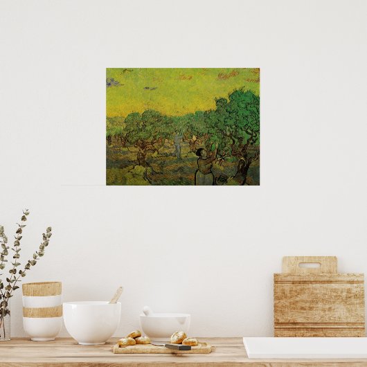 Olive Grove with Picking Figures, Vincent van Gogh Poster (Keuken)