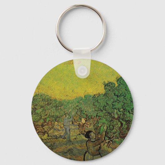 Olive Grove with Picking Figures, Vincent van Gogh Sleutelhanger (Voorkant)