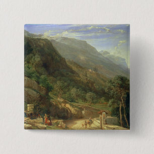 Olive Groves at Varenna, Lake Como, Italië, 1861 Vierkante Button 5,1 Cm