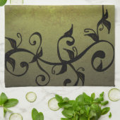 Olive Grunge Vines Serviette de cuisine (Plié)