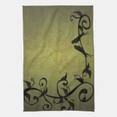 Olive Grunge Vines Serviette de cuisine (Vertical)