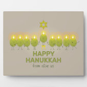 Olive Hanukkah Menorah Fotoplaat (Voorkant)