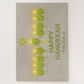 Olive Hanukkah Menorah Legpuzzel (Verticaal)