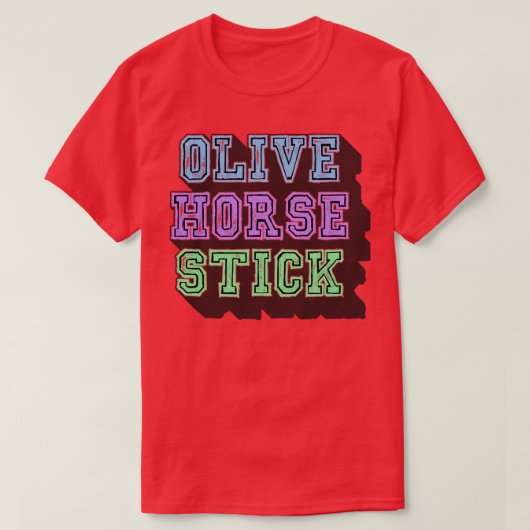 Olive Horse Stick T-shirt (Design voorkant)