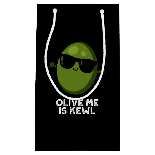 Olive Ik ben Kewl Cool Olive Pun Dark BG Klein Cadeauzakje (Voorkant)