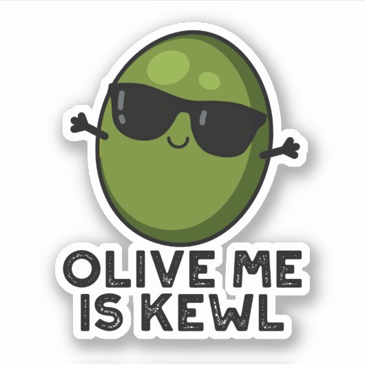 Olive Ik ben Kewl Cool Olive Pun Sticker (Voorkant)