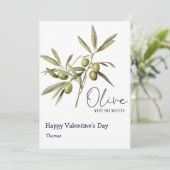 Olive je zo grappig Valentijnsdag Feestdagenkaart (Staand voorkant)