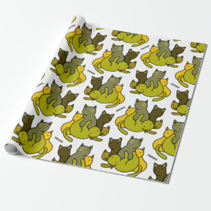 Olive kittens cadeaupapier