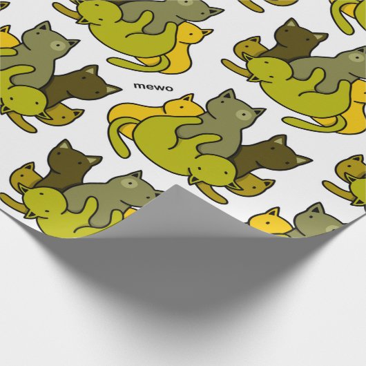 Olive kittens cadeaupapier (Hoek)