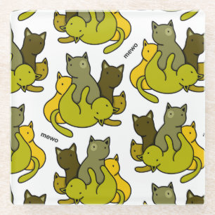 Olive kittens glazen onderzetter