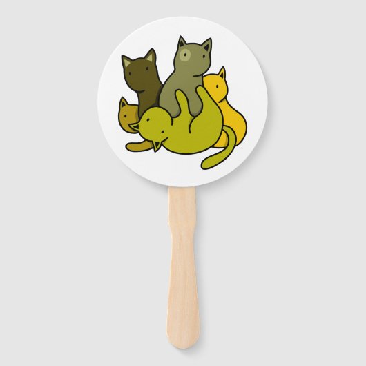 Olive kittens handwaaier (Voorkant)