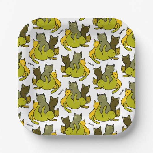 Olive kittens papieren bordje (Voorkant)