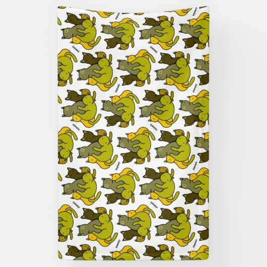 Olive kittens spandoek (Verticaal)