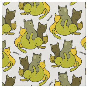 Olive kittens stof