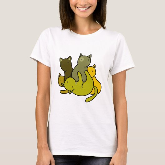 Olive kittens t-shirt (Voorkant)