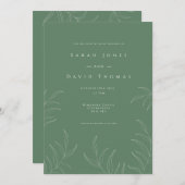 Olive leaf élégant Mariage Invitation (Devant / Derrière)