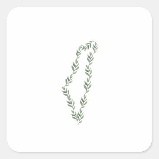 Olive Leaf Map of Palestine Vierkante Sticker