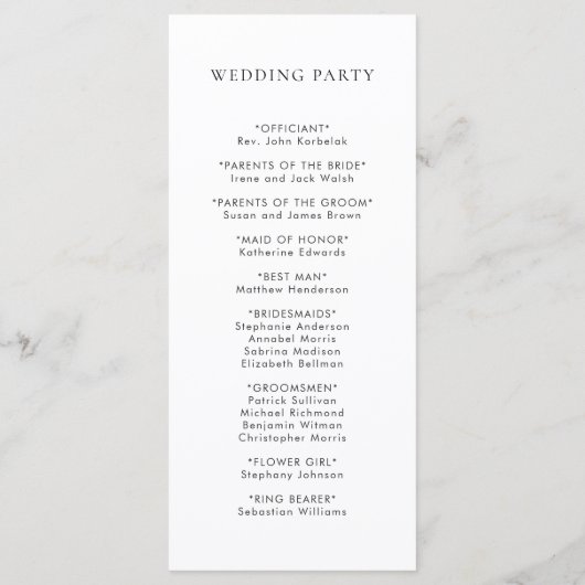 Olive Leaf Wreath Cursive Script Wedding Program Programma (Achterkant)