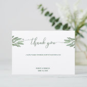 Olive Leaves Bruiloft Dank u kaart (Staand voorkant)