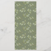 Olive Leaves Gold Branch Wedding Menu (Achterkant)