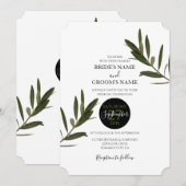 Olive Leaves Greenery Wedding Invitations Kaart (Voorkant / Achterkant)