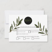 Olive Leaves Greenery Wedding RSVP Kaarten (Voorkant)