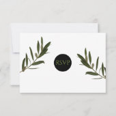 Olive Leaves Greenery Wedding RSVP Kaarten (Achterkant)