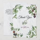 Olive Leaves Mediterranean Greek Island Wedding Bedankkaart (Voorkant / Achterkant)