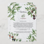 Olive Leaves Weddenschap Welkomstprogramma Programma (Voorkant / Achterkant)