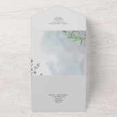 Olive Leaves Wedding Dusty Blue Lemon All In One Uitnodiging (Buitenkant)