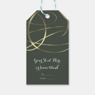 Olive legergroen & goud namaakfolie aangepaste gun cadeaulabel