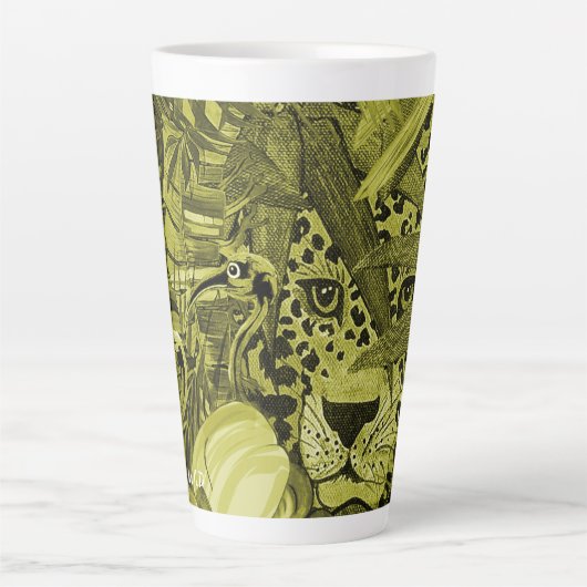 Olive Leopard Latte Mok (Voorkant)