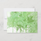 Olive Lime Woodland Birds & Swirls Wedding RSVP (Devant)