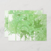 Olive Lime Woodland Birds & Swirls Wedding RSVP (Devant / Derrière)