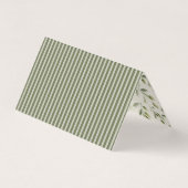Olive Martini Old Money Striped Place Cards (Back)