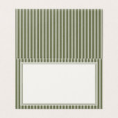 Olive Martini Old Money Striped Place Cards (Outside Unfolded)