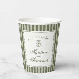 Olive Martini Old Money Striped Wedding Papieren Bekers