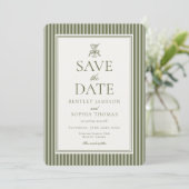 Olive Martini Tini Bit Closer Streep Save the Date Kaart (Staand voorkant)
