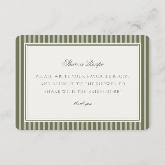Olive Martini Vert rayé encart partage de recette (Devant)