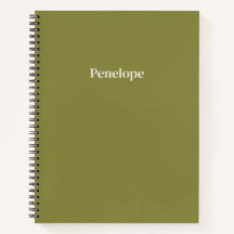 Olive minimalistische gepersonaliseerde spiraal No