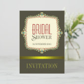Olive Modern  Bridal Shower Kaart (Staand voorkant)