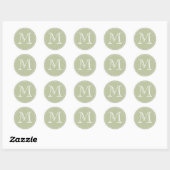 Olive Monogram Envelop Seal door Origami Prints Ronde Sticker (Vel)