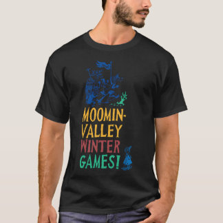 Olive Moomin's Winter Follies Rennende Karakters T-shirt