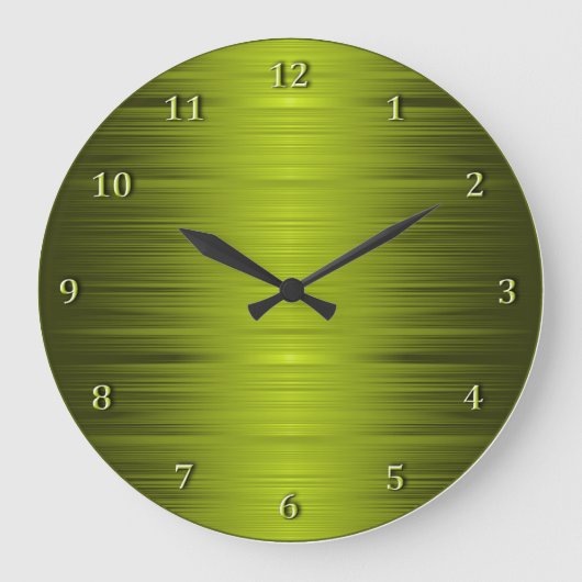 Olive Moss Green Wall Clock in de schaduw Grote Klok (Voorkant)