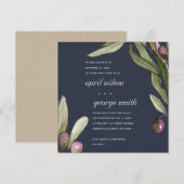 OLIVE NAVY RUSTIC FOLIAGE WE TIJDEN DE KNOT KAART (Voorkant / Achterkant)